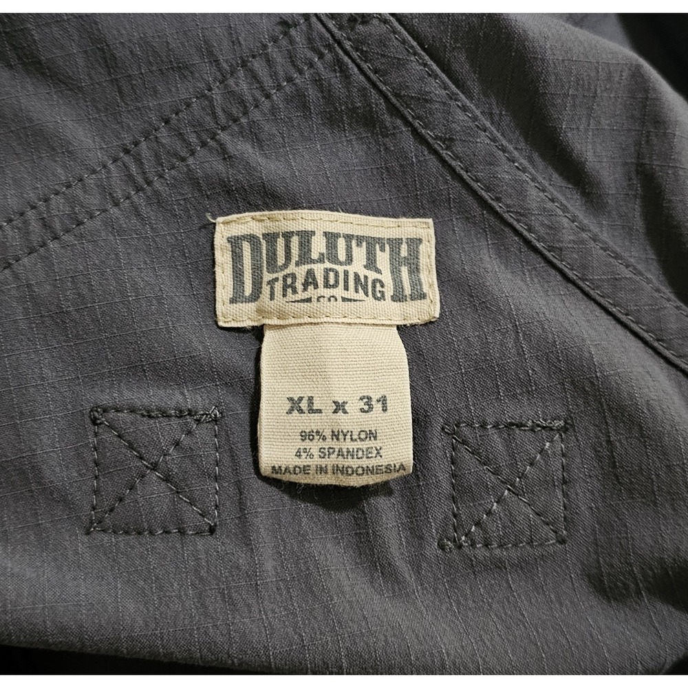 Duluth Trading Co Heirloom Gardening Charcoal Gray Nylon Overalls Women XL x 31 - Picture 3 of 4